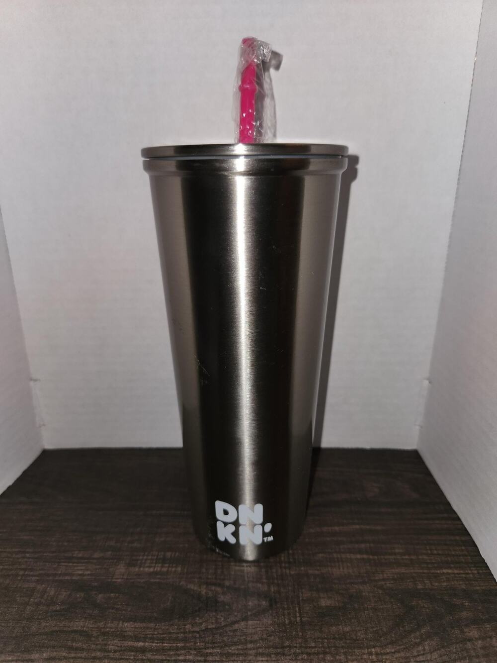 Dunkin' Donuts 24oz Stainless Steel Travel Tumbler Silver Stacked DNKN